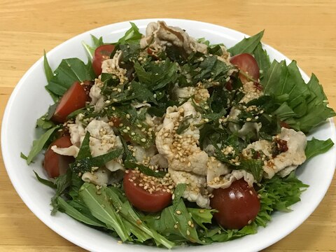 豚しゃぶサラダ　豆板醤ゆずぽんドレッシング